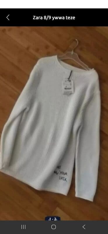 toxunma uşaq koftaları: Məhsul: Zara uşaq sviteri Ölçü: 8-9 yaş Rəng: Ağ Model: Düz — 1