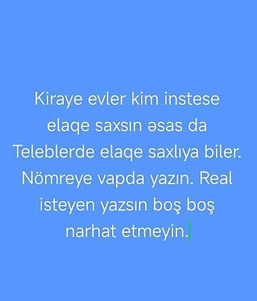 icare obyek: Kirayə evlər təklif olunur. - Tələbələr üçün də uyğundur. - Əlaqə — 1