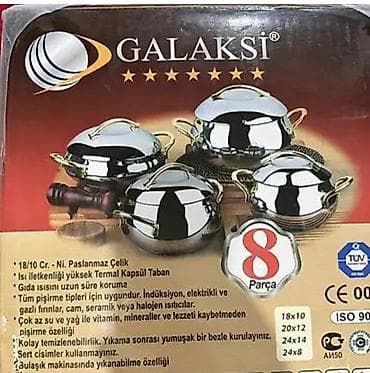tava soba: Qazan, rəng - Gümüşü, Paslanmayan polad, Türkiyə — 1