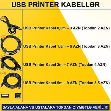 kompüter manitor: USB Printer Kabellər SAYLA ALANA VƏ USTALARA TOPDAN QİYMƏTLƏ VERİLİR! — 2