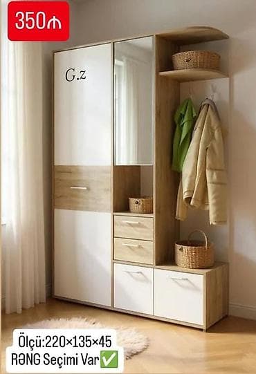 dolablar ucuz: Dəhliz üçün çoxfunksiyalı dolab-komplekt - Ölçü: 220 × 135 × 45 sm - — 1