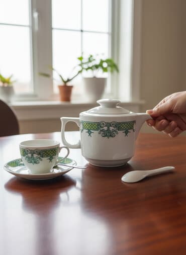 Mətbəx aksesuarları: Yeni, rəng - Ağ, Dəm caydanı, Keramika, Çexiya — 3