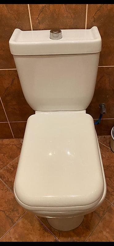 Hamam-tualet avadanlıqları dəsti - Unitaz: üstdən düyməli su çəni