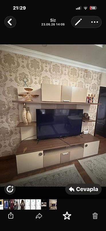 Künc divan dəsti və TV stendi - Künc divan: L formalı, 3+2 oturacaq