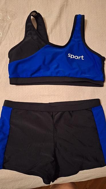 topdan geyim: İdman üzgüçülük dəsti – 2 hissəli - Üst: mavi-qara rəng kombinində — 3