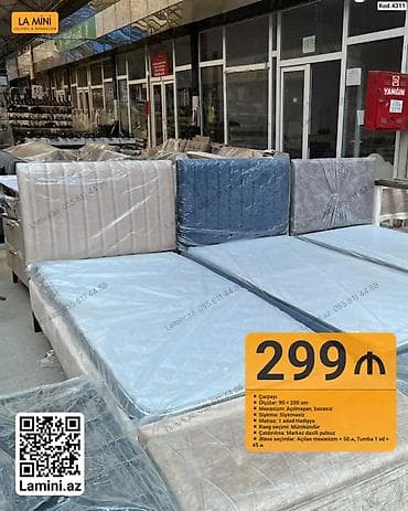 Məhsul: Çarpayı - Ölçülər: 90 × 200 sm - Mexanizm: Açılmayan, bazasız
