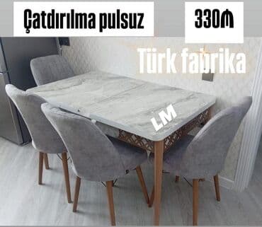 uşaq stol stul: Mətbəx üçün, Yeni, Açılan, Dördbucaq masa, 4 stul — 1