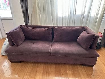 divan olcusu: Bənövşəyi rəngdə geniş, yumşaq divan 200x90x70 sm - Üslub: müasir — 2