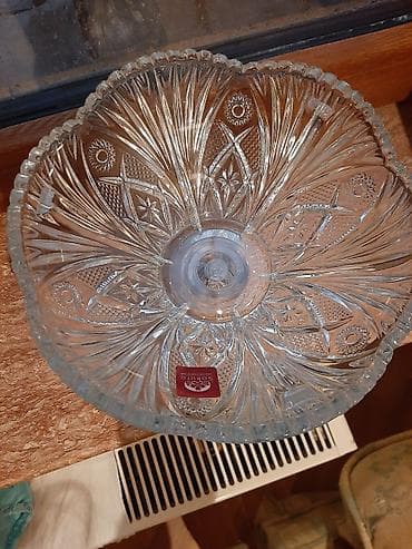 cerez qabı: Sakura şirniyyat qabı – qapaqlı, ayaqlı, şüşə/kristal dizayn - Brend — 2