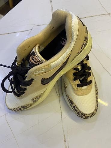 air max qadın krossovkaları: Nike Air Max 1 kişi/qadın idman ayaqqabısı - Rəng: krem/bej üst — 3