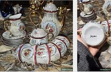 Çay dəsti, rəng - Ağ, Farfor, Yaponiya