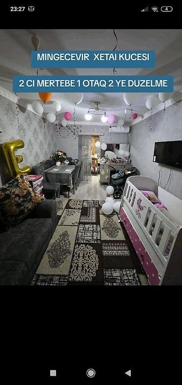 Salam təcili satılır 1 otaqlı evdi 2 düzelme 2 mərtebe Remont olub