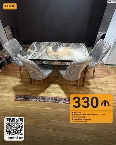 kohnə stul: Masa dəsti – La Mini - Masa ölçüləri: açıq 80 × 170 sm, bağlı 80 × — 1