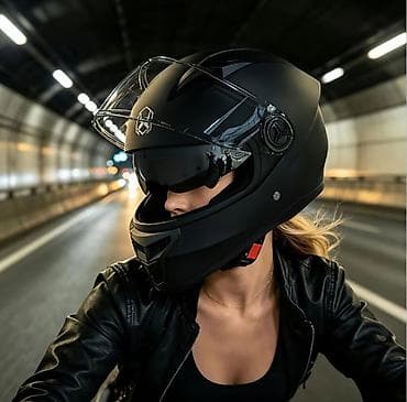 moped: Tam üzlü motosiklet dəbilqəsi – mat qara Xüsusiyyətlər: - Aerodinamik — 3