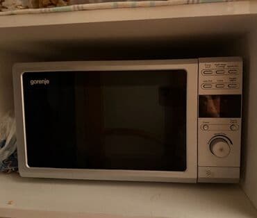 işlənmiş pecler: Mikrodalğalı soba Gorenje, Ayrıca dayanan, Mikrodalğalar ilə, rəng - Boz, İşlənmiş — 1