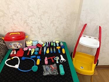 Игрушки: Uşaq üçün həkim temalı oyun dəsti - Rəngarəng plastik həkim alətləri — 9
