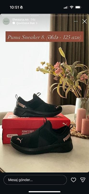 Botinkalar: Puma Sneaker – ölçü 8 - Rəng: qara - Model: slip-on (bağsız) — 1