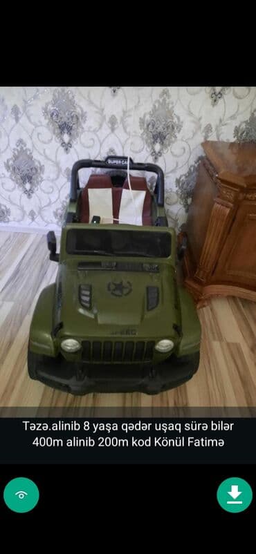 maşın uşaq ucun: Usaq masinlari şekillerde qiymətler məlumatlar qeyd olunub unvan Gence — 18