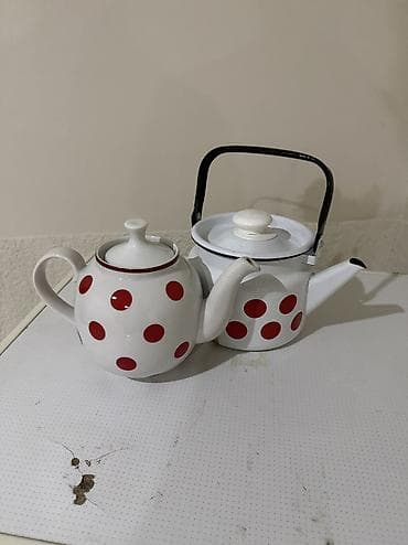 cay dəsti: Çay dəsti, rəng - Ağ, Metal — 1
