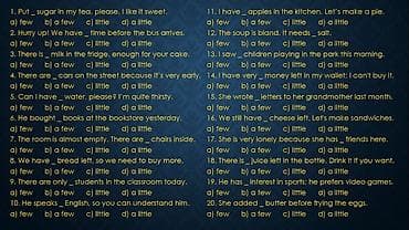 Digər xidmətlər: Rus bölmə üçün ingilis dili few, a few, little, a little elektron — 2