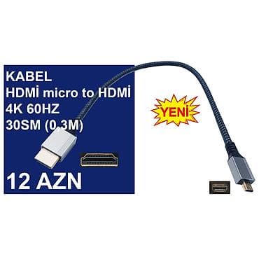 mini pc: HDMİ Micro/Mini Kabellər ⭐HDMİ micro to HDMİ 0,3m 4K 60HZ – 12 AZN — 7