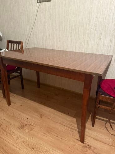 dairevi masa: Mətbəx masası, Açılan, Taxta, Dördbucaq masa — 3