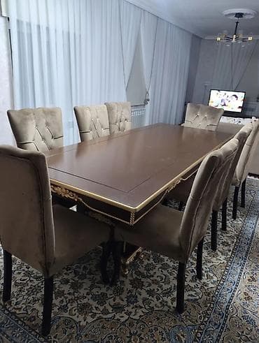 Qonaq otağı üçün, Yeni, Açılmayan, Dördbucaq masa, 8 stul