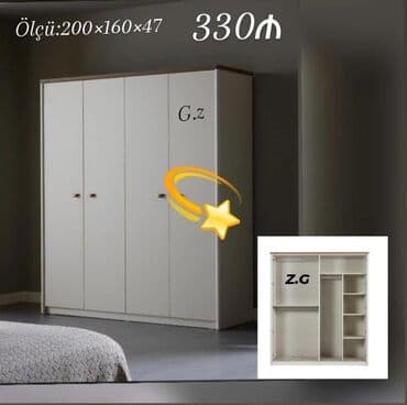 ev üçün qapılar: Yeni, Açılan, 4 qapılı Düz dolab, Qarderob, paltar dolabı — 1