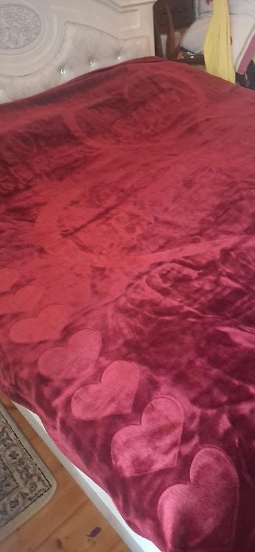 bamboo tekstil: Yeni rəng - Qırmızı Mikrofiber Pled — 3