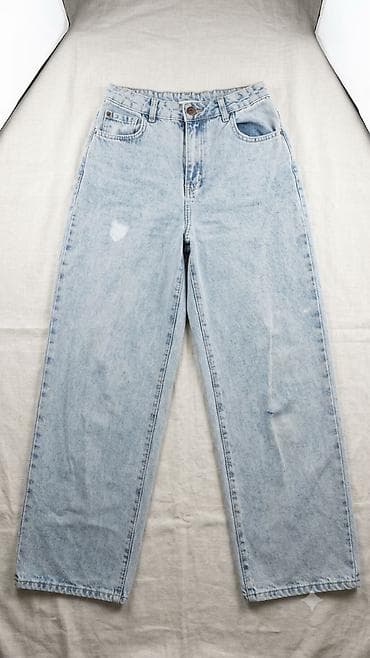 şalvar cins: Məhsul: Açıq-mavi rəngli straight/relaxed kəsimli cins şalvar 👖 Açıq — 1