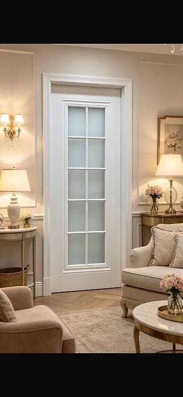 qapi dekoru: Ağ rəngli klassik interyer qapıları🚪 8lik mdf 5 qat politan boya — 2