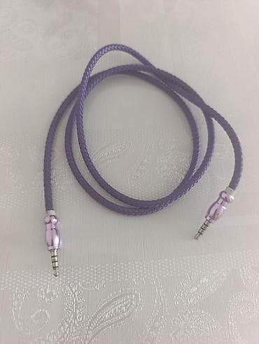 3.5 mm AUX audio kabeli – bənövşəyi rəng - Qoşulma: 3.5 mm TRS/T(R)RS — 1