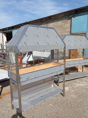 restoran ucun qab qacaq: Paslanmayan metaldan hazırlanmış, şüşə vitrinli və qida qabları üçün — 3