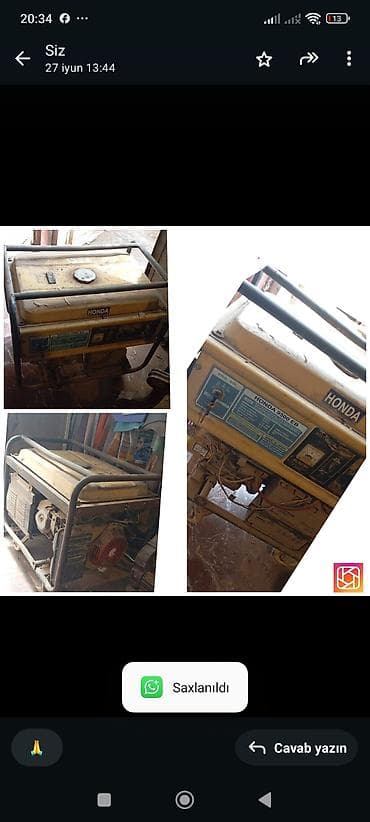 Honda 9500 EB benzin generatoru - Marka/model: Honda 9500 EB -