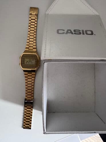 elektron saat oyrənmək: İşlənmiş, Qol saatı, Casio, rəng - Qızılı — 4