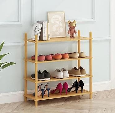 Ayaqqabi rəf Bambuk matrial 4 mərtəbə Hündürlük:67 sm Uzunluk: 63 sm