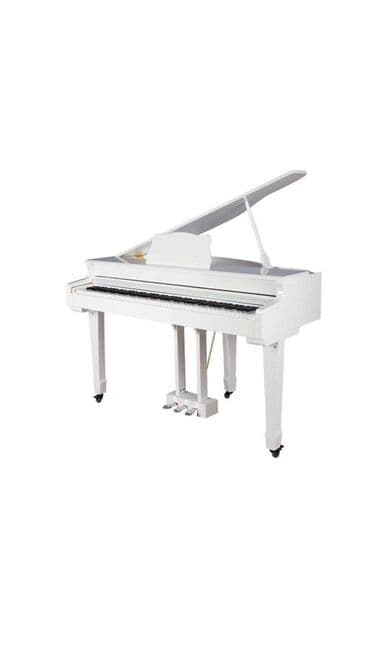 Ağ rəngli Röyal piano - Klassik “grand” dizayn: yuxarı qalxan qapaq