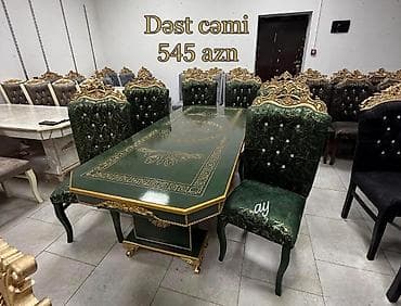 stul desti: Qonaq otağı üçün, Açılmayan, Dördbucaq masa, 6 stul — 1