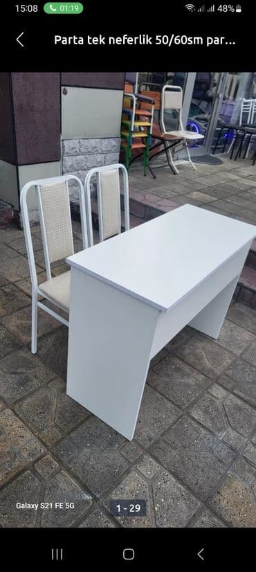 nages hazirlanmasi: Oğlan və qız üçün, Yeni, Siyirməsiz, Parta, Stulsuz — 1