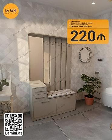 Dəhliz dolabı – La Mini dizaynı - Ölçülər: D 35 × H 200 × U 100 sm - — 1