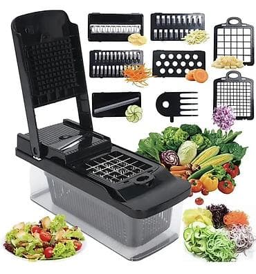 Çoxfunksiyalı tərəvəz doğrayıcı və mandolina seti - 12+ dəyişdirilə