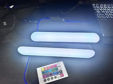 stolustu lampa: RGB LED işıq zolaqları (2 ədəd) – masaüstü/TV arxası ambiyans — 4