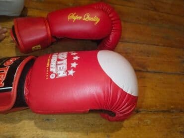 kişi üçün idman əlcəkləri: TOP TEN Fight boks əlcəkləri - Rəng: qırmızı/ağ - Brend və model: TOP — 1