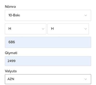ceşqa turbo az: Nömrə nişanı, Azərbaycanda qeydiyyatdan keçmiş avtomobillər üçün — 1