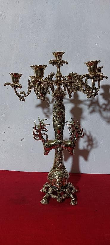 Şamdan 7 gözlü, materialı: bronza, hündürlüyü 50cm