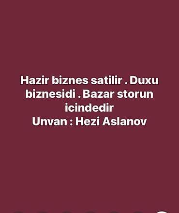 Hazır biznes: Hazır biznes: ətir (duxu) satış obyekti - Fəaliyyət sahəsi: ətir və — 1