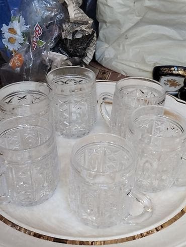 kompot: Fincanlar, rəng - Ağ, Şüşə, 6 ədədli dəst, 250 ml — 1