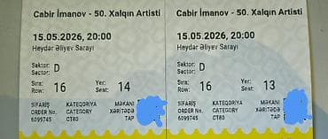 Cabir İmanov – 50. Xalqın Artisti konsertinə 2 bilet - Tədbir: Cabir — 1