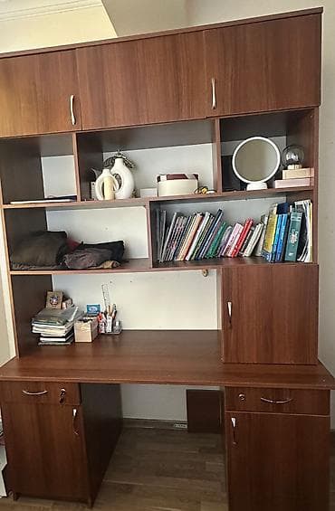 dairevi stollar: Düz masa, Stulsuz, Polkalı, Siyirməli, Teksturalı laminat — 3