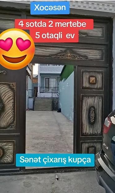 Xocəsən – 4 sot torpaq sahəsində 2 mərtəbəli, 5 otaqlı ev. - Geniş
